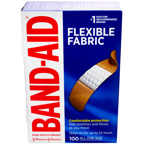 BAND-AID Flexible Fabric Strips Brand Adhesive Bandages (Size - 1" x 3") (Packaging - Each)