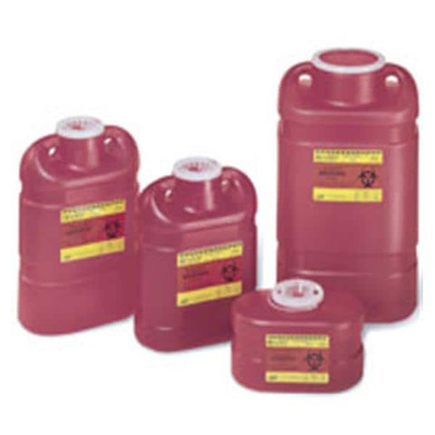 Becton-Dickinson -Sharps Container 1.4qt Red 7-3/4x3-3/4x3-3/4" Hinge Lid/Petals Plastic 1-Piece Table-Top Non-Sterile Reusable 36/Case 305557