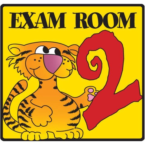 Clinton Industries, Inc. Exam Room Sign Pediatric 5.5 in Plastic Yellow Assorted Imprint With Tiger Buddies Design Each - EX2