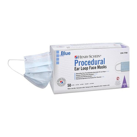 Henry Schein Inc. Criterion Earloop Mask ASTM Level 2 Blue Adult 50/Bx, 40 BX/CA  — GCPBLS