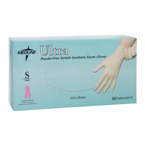 Medline Industries Inc -Ultra Vinyl Exam Gloves Small White Non-Sterile, 10 BX/CA MDS193074