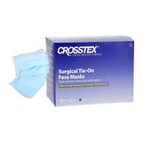Crosstex International -Tie On Mask Blue Disposable Not Made From Natural Rubber Latex ASTM Level 2 50/Box, 6 BX/CA GCS