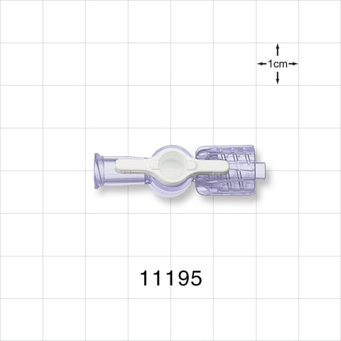 1-Way Stopcock, Female Luer Lock, Male Luer with Spin Lock - 0.106 inch Thru Hole (2.69 mm); 29 psi - 11195
