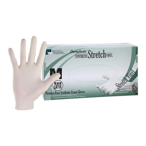 Innovative Health Care -DermAssist Vinyl Exam Gloves Medium Tan Non-Sterile 162200