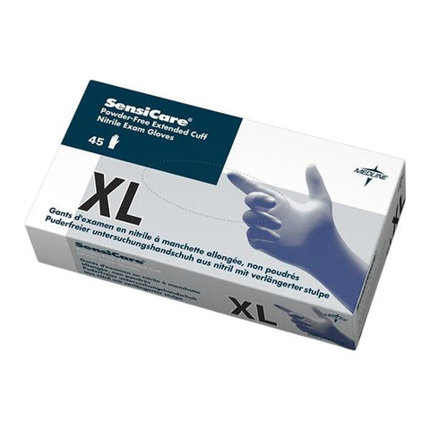 Medline Industries Inc -SensiCare Nitrile Exam Gloves X-Large Blue Non-Sterile Chemo Tested MDS1287