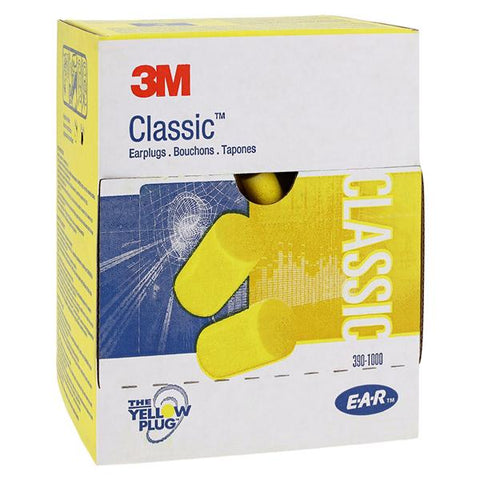 3M Medical Products Classic Uncorded Earplugs Yellow 2000/Case - 390-1000