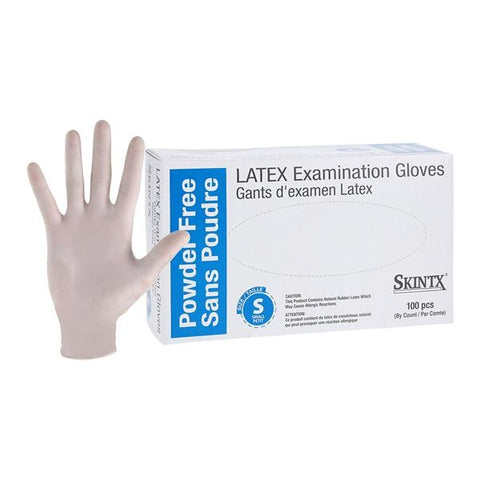 TG Medical -SkinTX Latex Exam Gloves Small White Non-Sterile, 10 BX/CA 90005