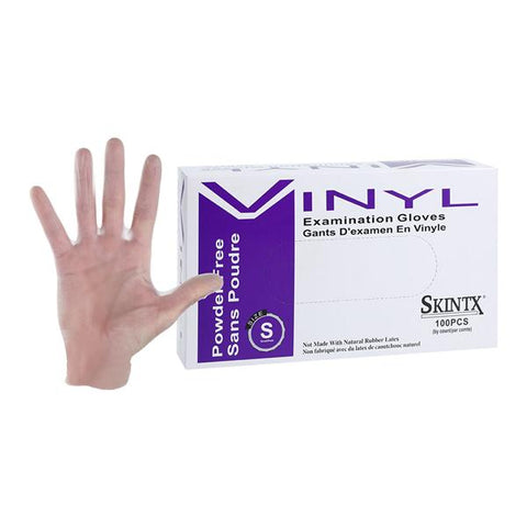TG Medical -SkinTX Vinyl Exam Gloves Small White Non-Sterile Not Chemo Approved, 10 BX/CA 70005F