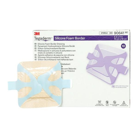 3M Healthcare US Opco LLC Tegaderm Foam Flour Dressing 4x4" Sterile Not Made With Natural Rubber Latex - 90641