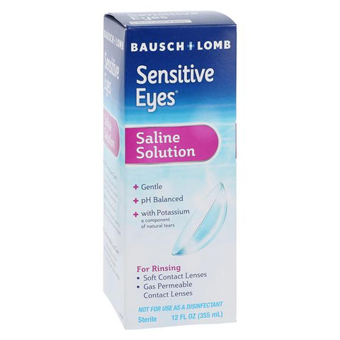 Bausch & Lomb Vison Care Sensitive Eyes Plus Contact Lens Solution 12oz/Bottle - 1638469