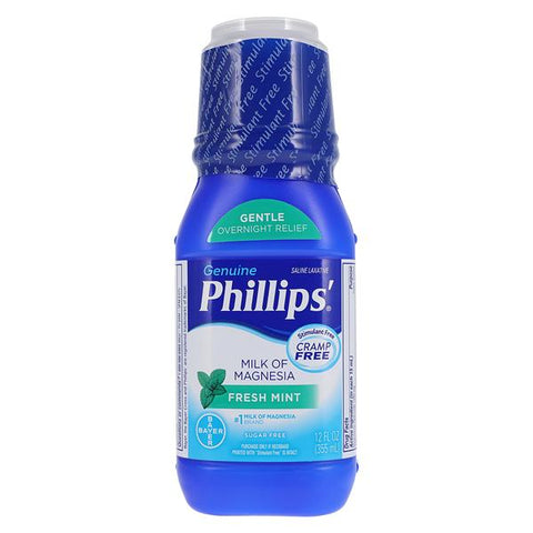 Bayer Consumer Healthcare Phillips Milk of Magnesia Stool Softener Liquid Mint 12oz/Bottle - 1143411