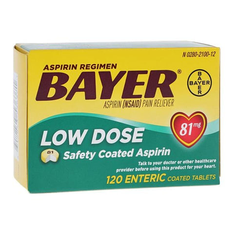 Bayer Consumer Products Bayer Aspirin NSAID Tablets 81mg 120/Bottle - 4212809