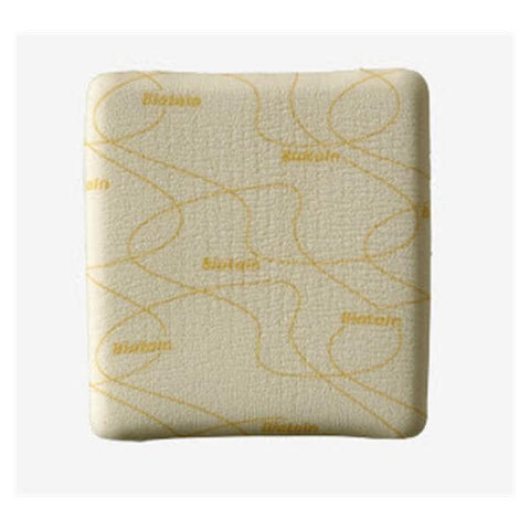 Coloplast Biatain Polyurethane Foam Wound Dressing 4x4" Sterile Non-Adhesive Tan Absorbent - 3410