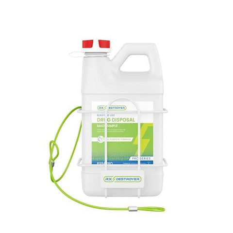 C2R Global Manufacturing Inc Rx Destroyer Wall Mount 64oz White Steel Reusable Bottle Non-Sterile Each - RX64WALLSEC