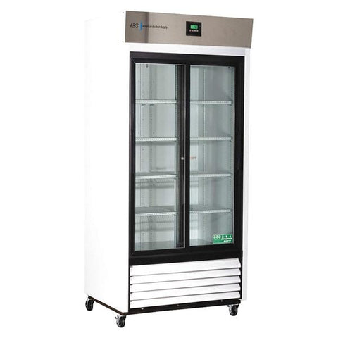 American BioTech Supply(ABS) Premier Laboratory Refrigerator 33 Cu Ft 2 Glass Doors 1 to 10C Each - ABT-HC-33