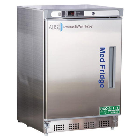 American BioTech Supply(ABS) Premier Laboratory Refrigerator 4.6 Cu Ft Solid Door 2 to 8C Each - PH-ABT-HC-UCBI-0404SS-LH
