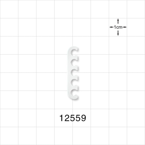 5-Channel Multi-Cavity Clip, Natural - 0.145 inch Channel (3.68 mm) - 12559