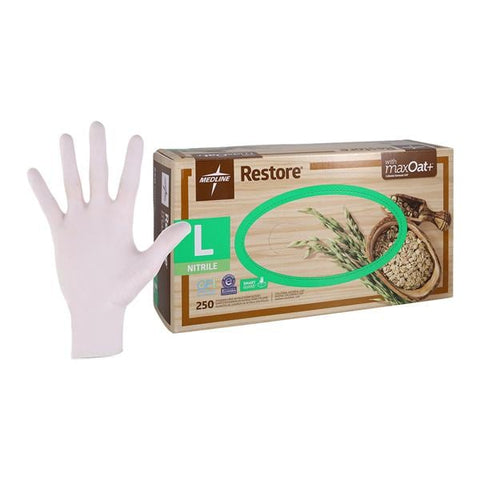 Medline Industries Inc -Restore Nitrile Exam Gloves Large White Non-Sterile OAT6803