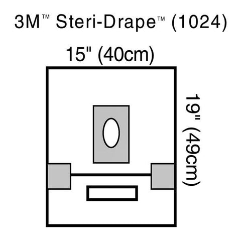 3M Medical Products Steri-Drape 15x19" Sterile Surgical Drape Fenestrated, 4 BX/CA - 1024