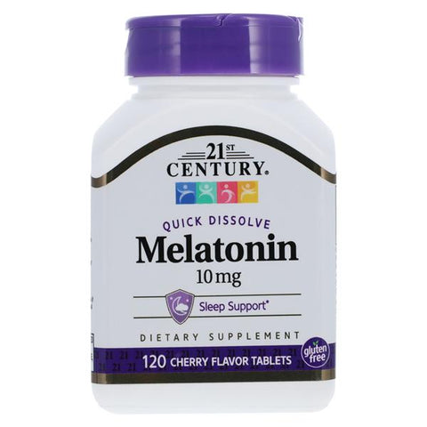 21st Century Healthcare Melatonin Dissolvable Tablets 10mg Quick Dissolve 120/Bottle - 4940649