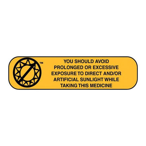 Apothecary Products Labels Avoid Direct Sunlight While Taking Yellow 1000/Box - 40351