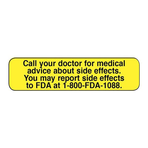 Apothecary Products Labels Call Your Doctor Yellow 1000/Box - 41268