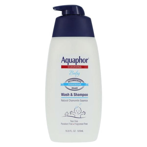 Beiersdorf Inc Aquaphor Cleansing Shampoo/Wash Tear-Free Bby Disposable FrgrncFr 16.9oz 1/Bt, 12 BT/CA - 072140021092