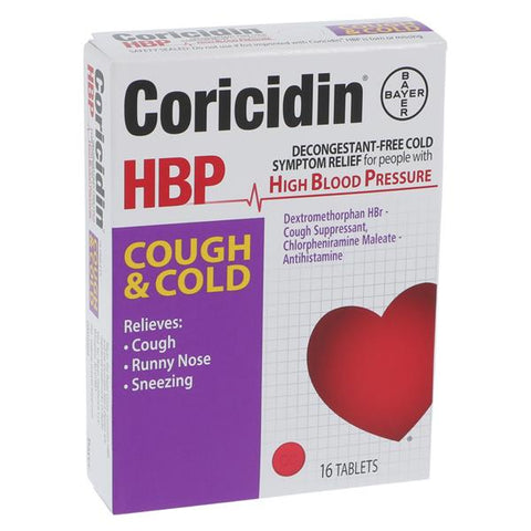 Bayer Heathcare Pharmaceutical Coricidin HBP Tablets 30/4mg 16/Package - 5212840