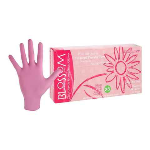 Mexpo International Inc -Blossom Chloroprene Exam Gloves X-Small Pink Non-Sterile, 10 BX/CR BM 97715-CHL-P-PF