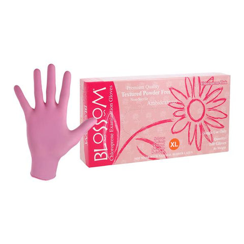 Mexpo International Inc -Blossom Chloroprene Exam Gloves X-Large Pink Non-Sterile, 10 BX/CR BM 97719-CHL-P-PF
