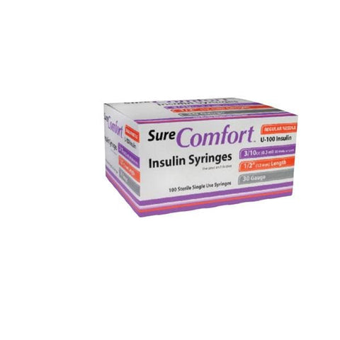 Allison Medical Inc. -Syringe/Needle SureComfort Insulin 31g 1/4" 3/10cc _ 100/Bx Sterile UV Bonded Disposable 500/Case 22-6403