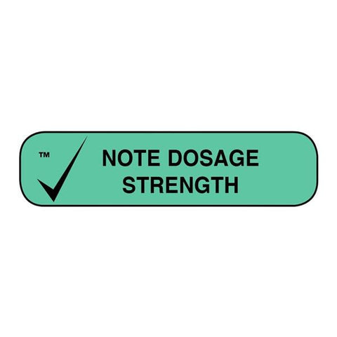 Apothecary Products Pharmacy Label Note Dosage Strength Teal 1-9/16x3/8" 1000/Box - 40153