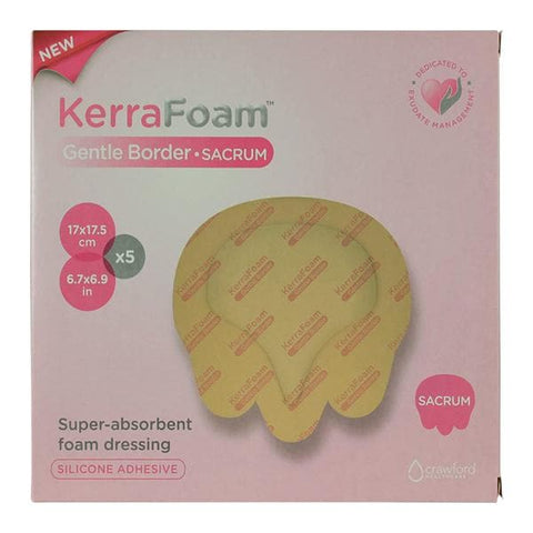3M Medical Products KerraFoam Foam Gentle Border Dressing 7x7" 5 Layer Strl Sm Slcn Adh Bg Spr Abs, 5 BX/CA - CWL1023