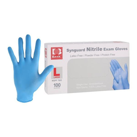 Incto Medical Co Limited -Synguard Nitrile Exam Gloves Large Blue Non-Sterile, 10 BX/CA NGPF7003