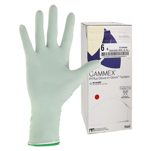 Ansell Healthcare Products LLC Gammex Polyisoprene Surgical Gloves 6 White / Green, 4 BX/CA - 340082060
