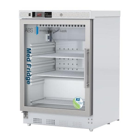 American BioTech Supply(ABS) Vaccine Refrigerator New 4.6 Cu Ft Glass Door 2 to 8°C Each - PH-ABT-NSF-UCBI-0404G-LH
