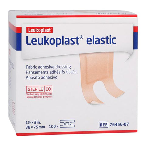 BSN Medical, Inc -Leukoplast Adhesive Bandage Elastic/Fabric 1-1/2x3" Tan Sterile 100/Box, 12 BX/CA 7645607