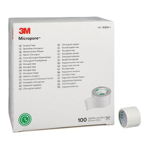 3M Medical Products -Micropore Surgical Tape Paper 1"x1.5yd White Non-Sterile 500/Case 1530S-1