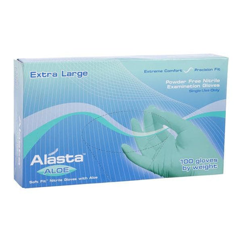 Dash Medical Gloves Inc -Alasta Aloe Nitrile Exam Gloves X-Large Green Non-Sterile, 10 BX/CA AA100XL