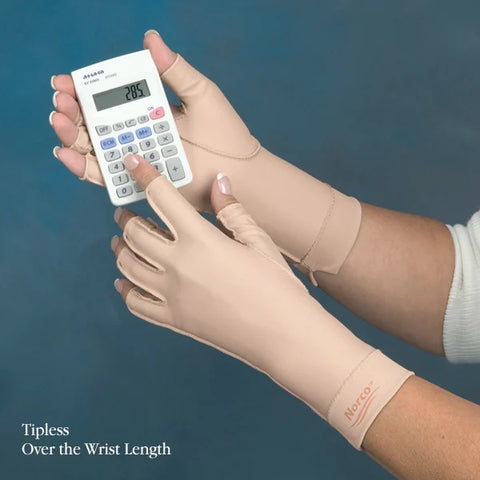 North Coast Norco® Compression Gloves Tipless Finger, Over The Wrist (MP Circumference)7-1/2" to 8-1/2" (19 to 22cm) (Color) Beige