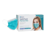 Medicom SafeMask Premier Elite Earloop Mask ASTM Level 3 Teal 50/Bx, 10 BX/CA - 2043