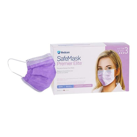 Medicom SafeMask Premier Elite Mask Lavender 50/Bx, 10 BX/CA - 2044