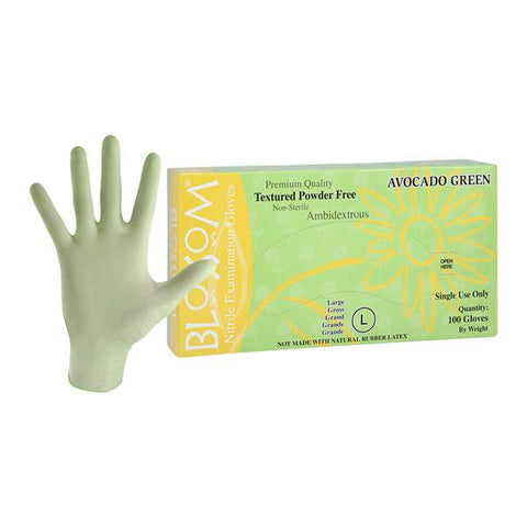 Blossom/Mexpo -Blossom Nitrile Exam Gloves Large Avocado Green Non-Sterile, 10 BX/CA BM 49488-N-PF