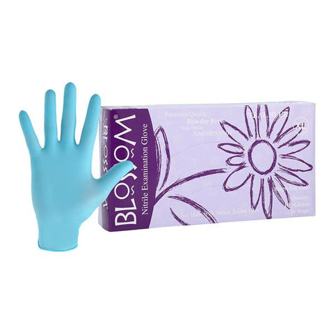 Blossom/Mexpo -Blossom Nitrile Exam Gloves X-Large Teal Blue Non-Sterile, 10 BX/CA BM 45229-N-PF