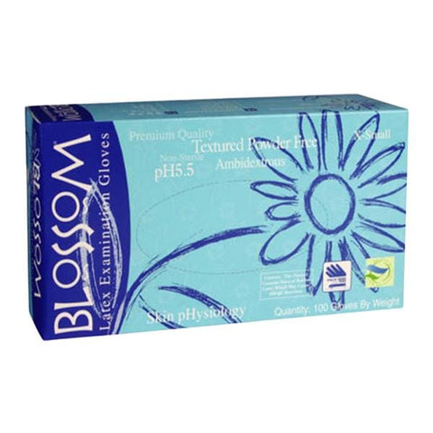 Mexpo International Inc -Blossom Exam Gloves Small Blue Non-Sterile BM 14326-PF-PH5.55.5