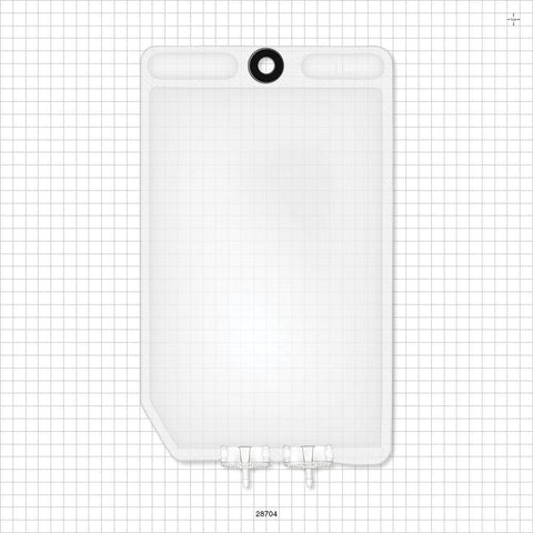 2D Bag Chamber, 2 Ports, Non-Sterile - 1 Liter; Both Ports Fit 1/8 inch ID Tubing (0.125 inch, 3.18 mm) - 28704