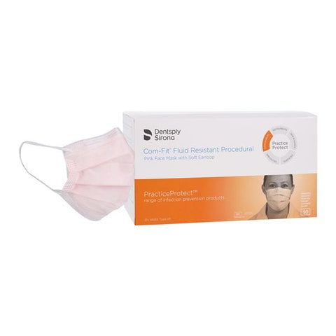 Dentsply Sirona Preventive -Com-Fit Earloop Mask ASTM Level 2 Pink Not Made From Natural Rubber Latex 50/Box 0020325FG