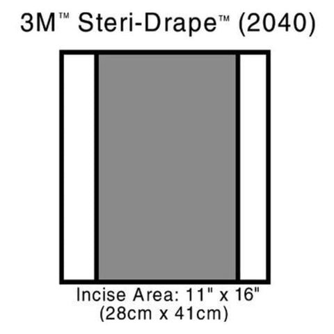 3M Medical Products Steri-Drape 38cm x 41cm Sterile Surgical Drape Fenestrated - 2040