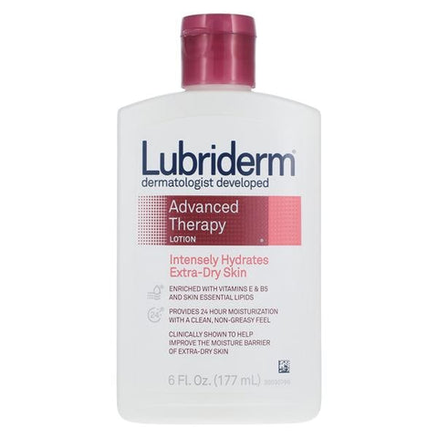 Johnson & Johnson Consumer Lubriderm Advanced Therapy Lotion Vitamin E/B5 Fragrance Free Non-Greasy 6oz/Bt, 12 BT/CA - 514823100