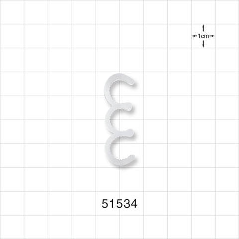 3-Channel Multi-Cavity Clip, Natural - 0.35 inch Channel (8.89 mm) - 51534